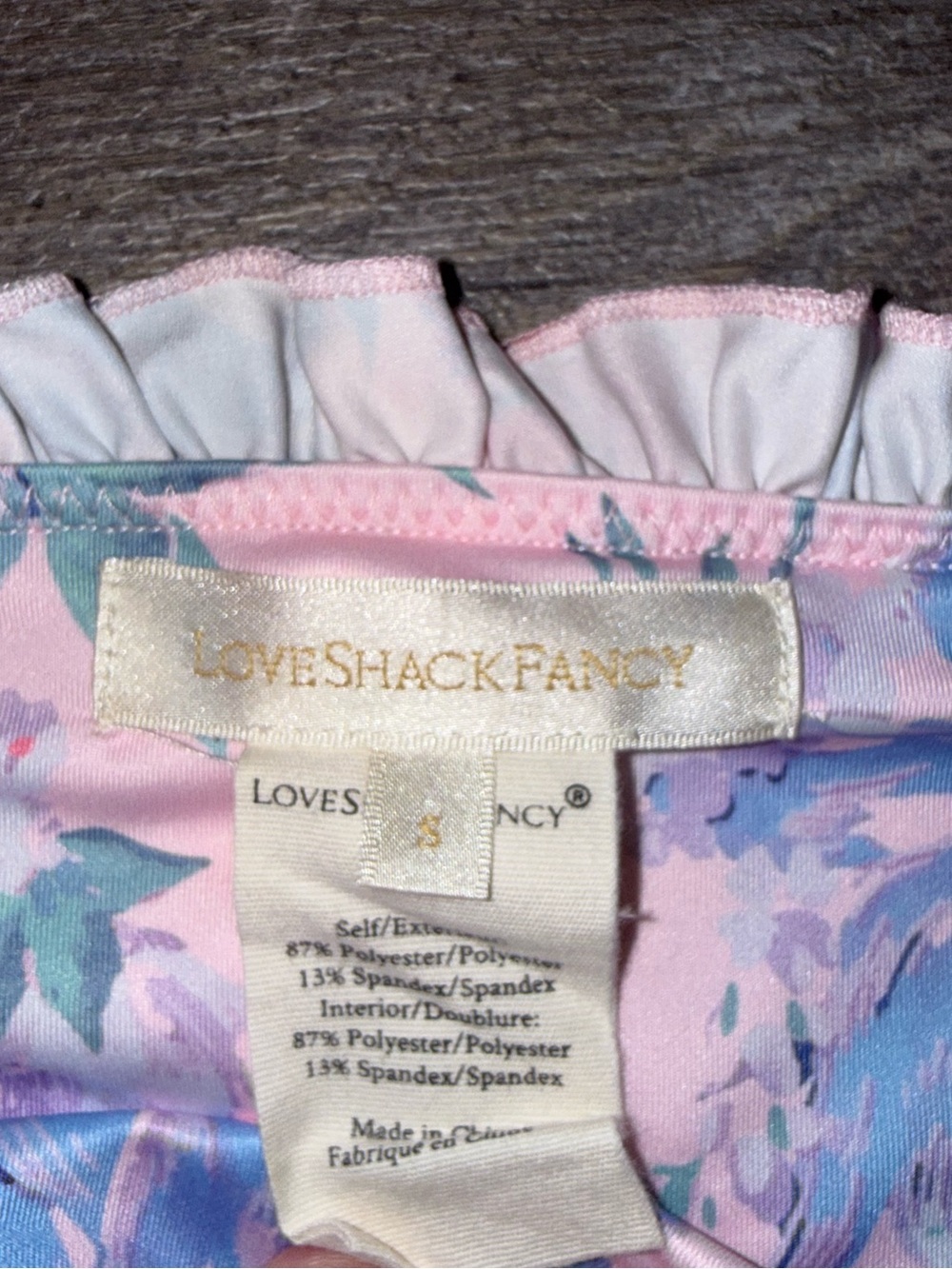 LoveShackFancy Pink Floral Ban-do Top - Picture 3 of 3